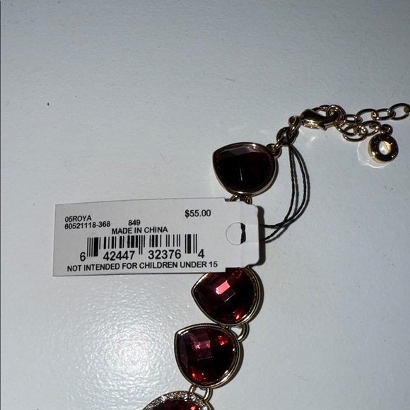 Anne Klein Burgundy and Gold Necklace - Picture 4 of 4